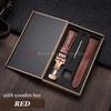 Armband 20mm 22mm 24mm Echtes Leder Uhrenarmband mit Geschenkbox Universelle Schmetterlingsschließe Rindsleder Herren Business Armband