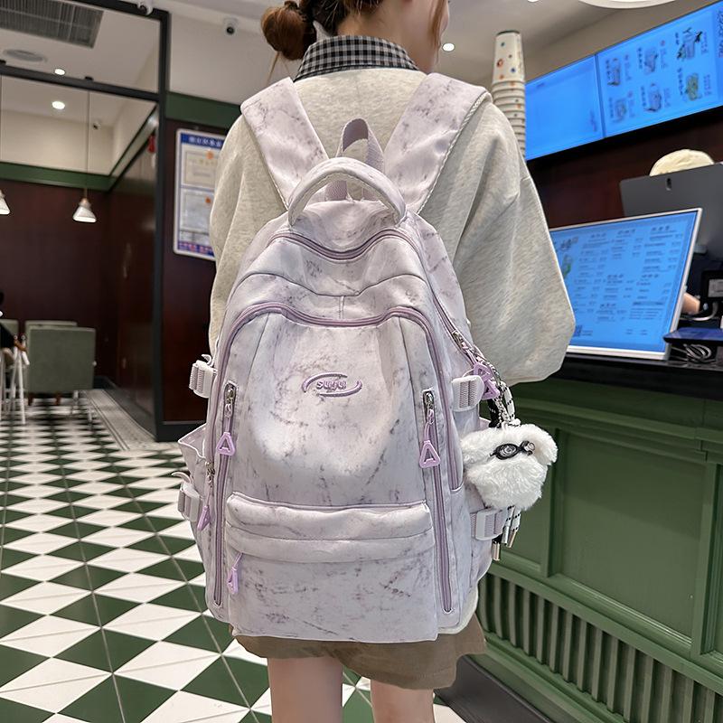 School bag 25 summer new simple large capacity junior high school students backpack travel computer bag female
