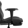 Gaming Chair with Massage & Footrest Black & Gray Faux Leather