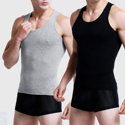 Herren Sommer Fitness Weste Einfarbig Nahtlos Übergröße Rundhals Ärmellos Dehnbar Weich Atmungsaktiv Schnelltrocknend Pullover Lässig Sport Tank Top