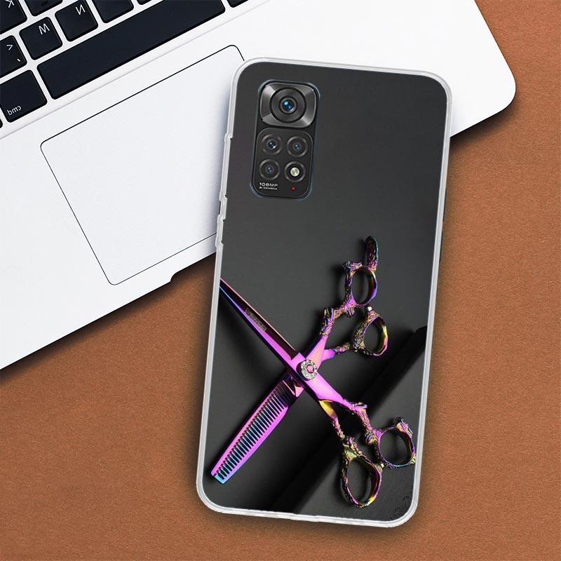 Hair Stylist Scissors Brush Phone Case For Xiaomi Redmi Note 13 12 12S 11 11S 10 10S 9 9S 11T 11E Pro Plus 8 8T 7 + Coque Cover