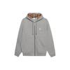Men Letter Graphic Cotton Blend Zip Hoodie Pale Grey Melange 80618571