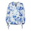 Womens/Ladies Tie Dye V Neck Balloon Sleeve Blouse