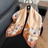 91Cm square scarf silk scarf women's new literary and fashion scarf accessories autumn and winter retro versatile shawl