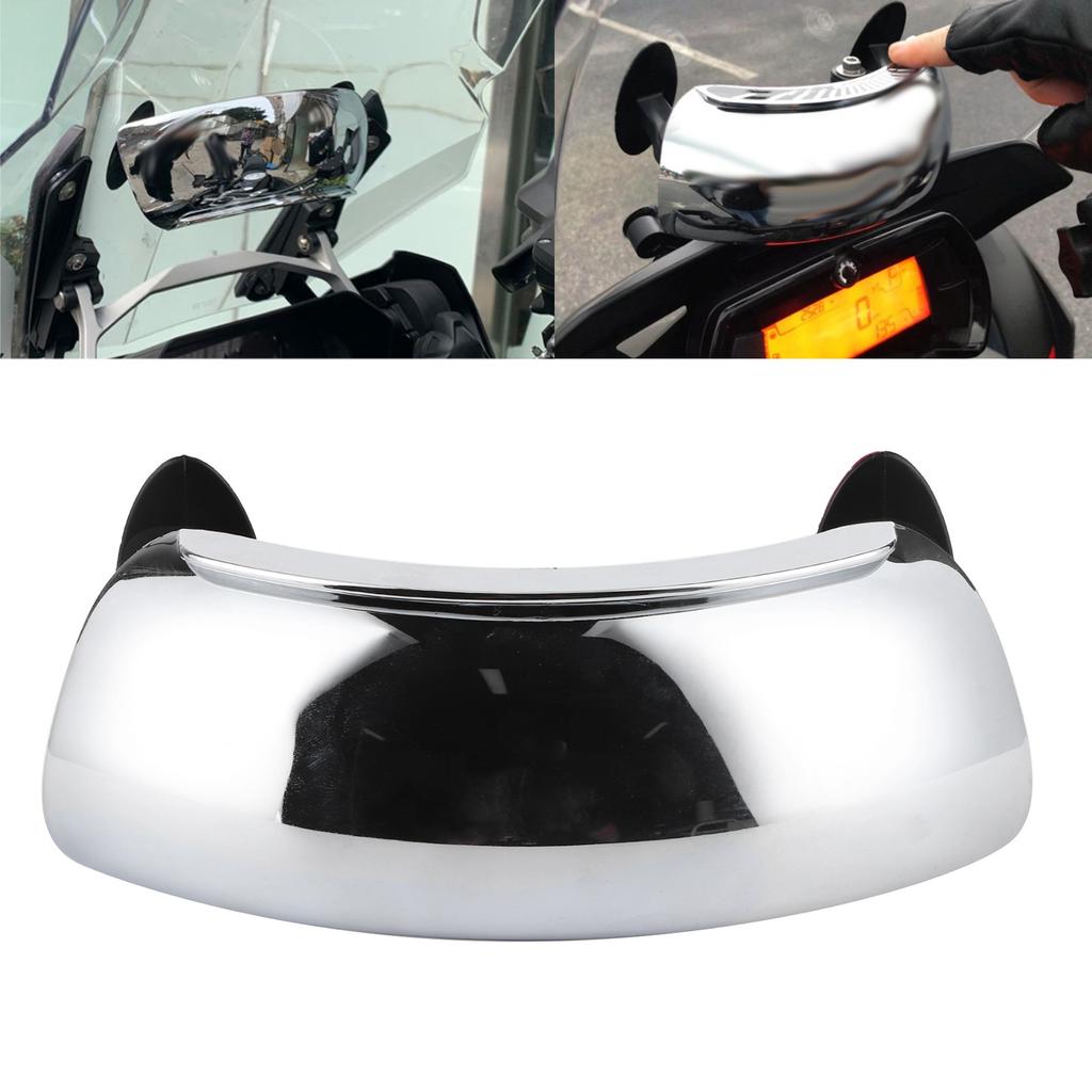 Motorcycle Rearview Mirror 180 Degree Wide Angle Adjustable Wind Screen Mount Blind Spot Eliminating