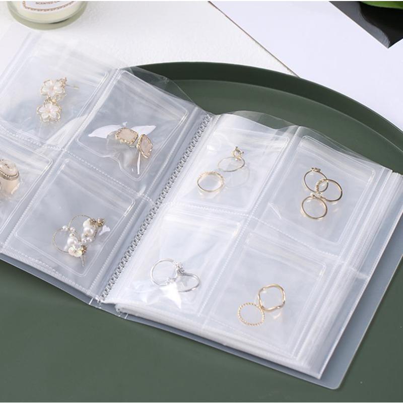 Flip Page Calendar Style Jewelry Box, Transparent Table Anti Oxidation, Earring Necklace Organizer Artifact