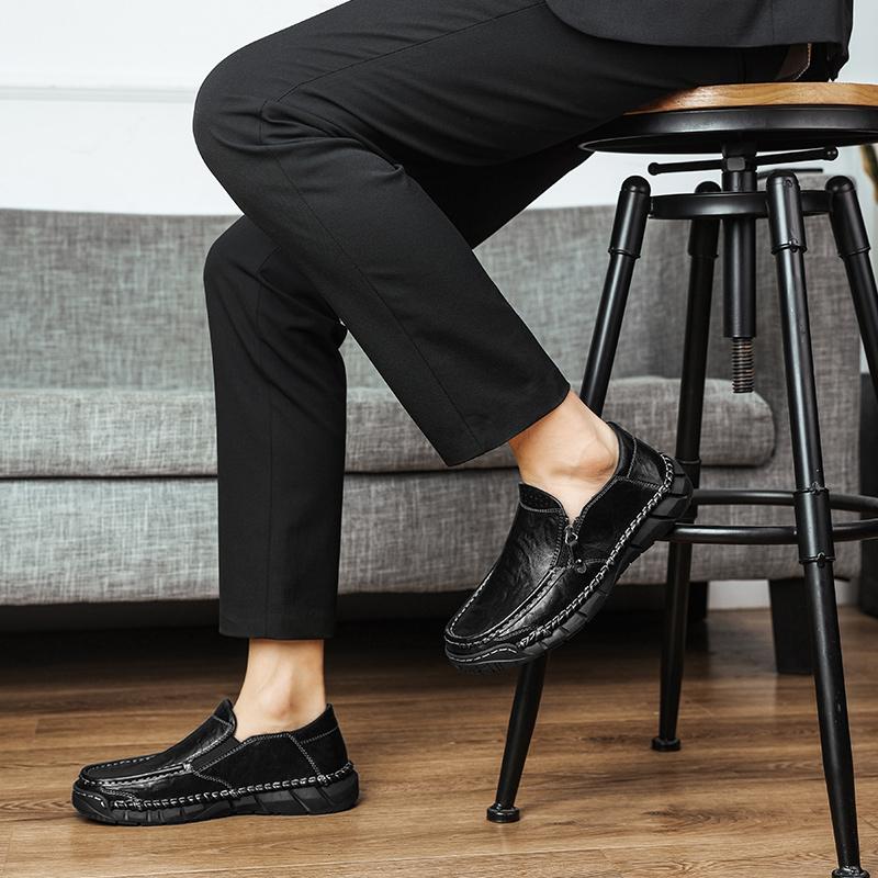 Fashion Handmade Men Loafers New Casual Business Shoes Fashion Leather Flats Comfortable Men's Leisure Shoe Classics Formal Footwear