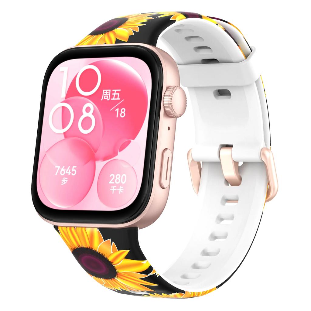 Pasek z nadrukiem do For Huawei Watch Fit 3 Zamienny Silikonowy Pasek na Nadgarstek SmartWatch Bracele correa Akcesoria do Huawei Watch Fit3