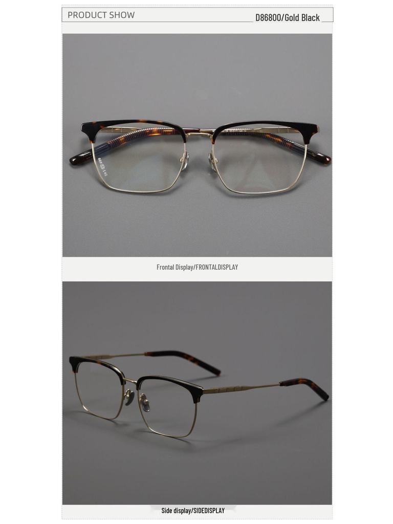 Ultra-Light Frameless Pure Titanium Eyebrow Glasses - Large Frame, Durable & Comfortable