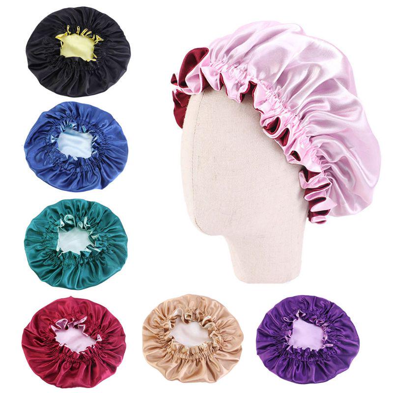 Baby Seiden Satin Haube Verstellbare Schlafhaube Mädchen Nacht Turban Kinder Kopfbedeckung