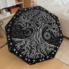 Tree of Life Pattern Folding Umbrella Fashion Auto-Open 8 Iron Ribs Plastic Handle Foldable Sunshade Perfect Christmas Gifts