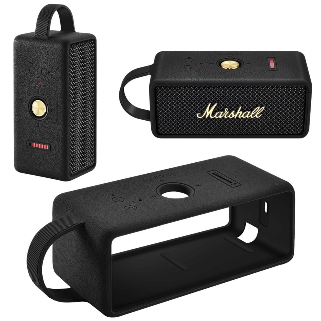 Fenmaru Marshall Emberton III Case, Shockproof Silicone Case for Marshall Emberton 3 (Black)