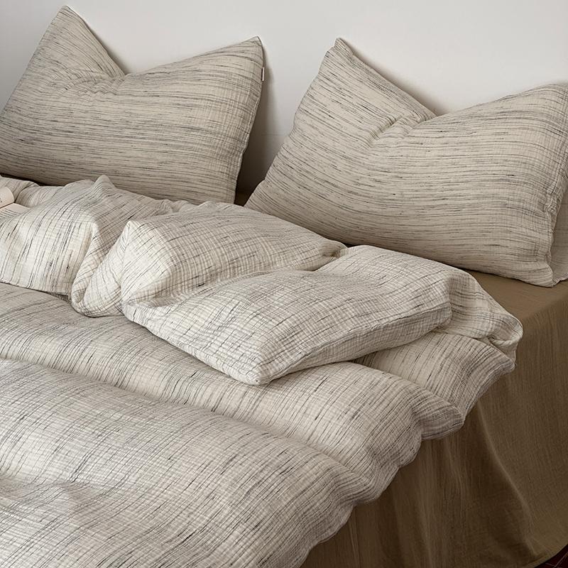 High-quality Super Soft Double Gauze Bedding Set 100% Cotton Breathable Skin-friendly Duvet Cover Set with Sheet Quilt Cover Set