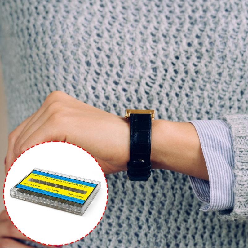 Completes 361Pcs Watch Repair Kit Includes 8-25mm Watch Band Strap Link Pins and Spring Bar Removal Tool for Watchmakers