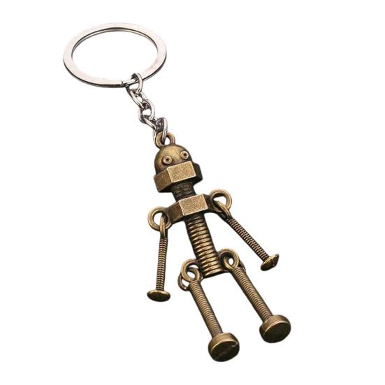 

Metal Robot Keychain Vintage Movable Joints Screw Robot Key Ring Pendant Backpack Bag Purse Charm Birthday Christmas Gifts for Men Women
