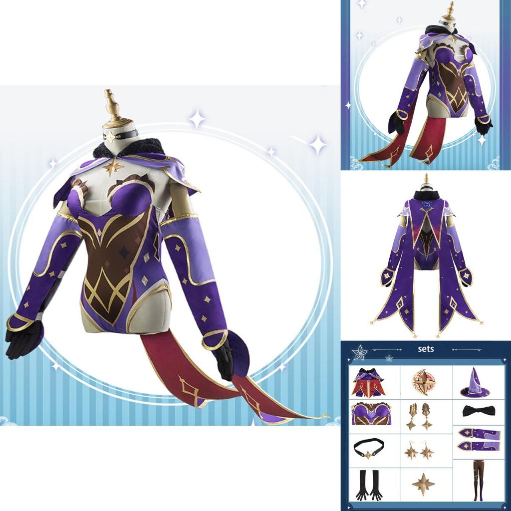 Genshin Impact Mona Cosplay Kostüm Komplettset Hochwertige Baumwolle Exquisite Details