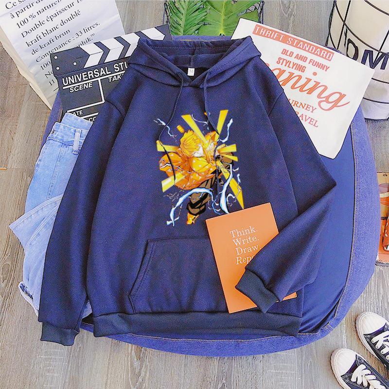 Agatsuma Zenitsu Demon Slayer Graphic Hoodies Swweatshirt Men Streetwear Harajuku Female Oversized Casual Pullover