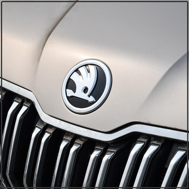 1Pcs 80/90/100MM Car Front Grille Logo Hood Badge Emblem Sticker For Skoda OCTAVIA RS FABIA KAMIQ KAROQ KODIAQ RAPID SCALA SUPERB