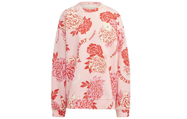 Adidas Sweatshirts Women s Pink Crew Neck Moderate Regular HR8080 M
