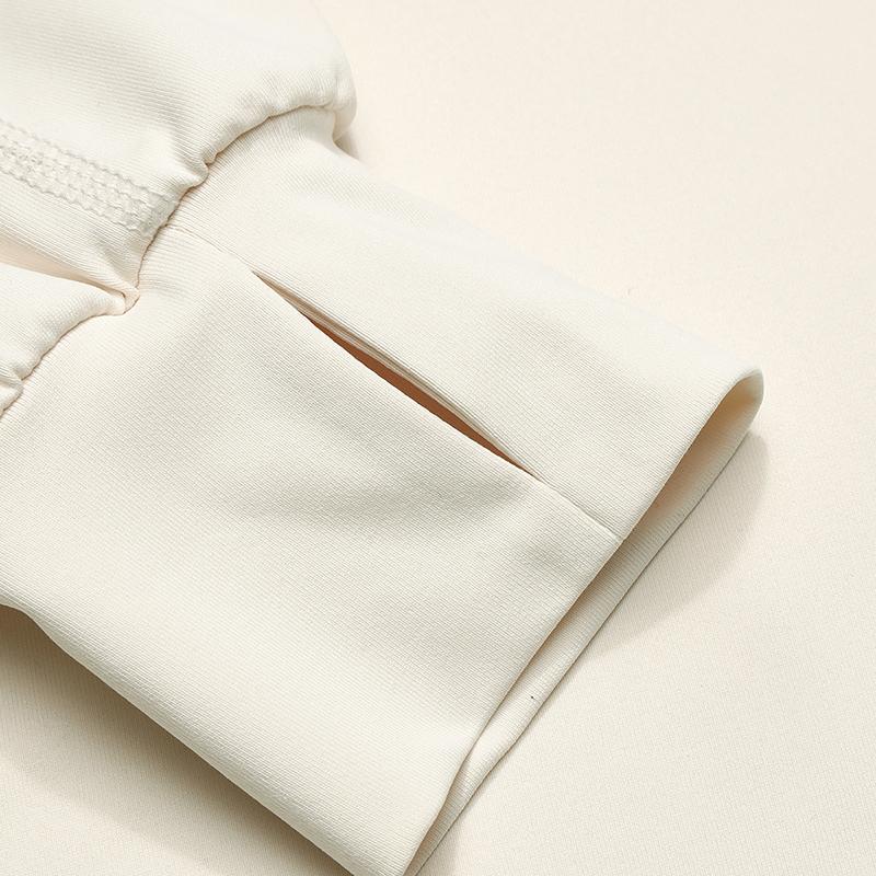 FILA Minimalist Fashionable Personality Trendy Versatile Elegant Solid Color Casual Knit Long Sleeve T-Shirt Women Tops White F11W542202FIV