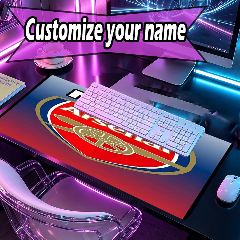 Custom Name Personalized football team F.C Pattern Mousepad, Laptop PC Desk Mat, Decorative Desk Mat for Home Keyboard Pad Gift