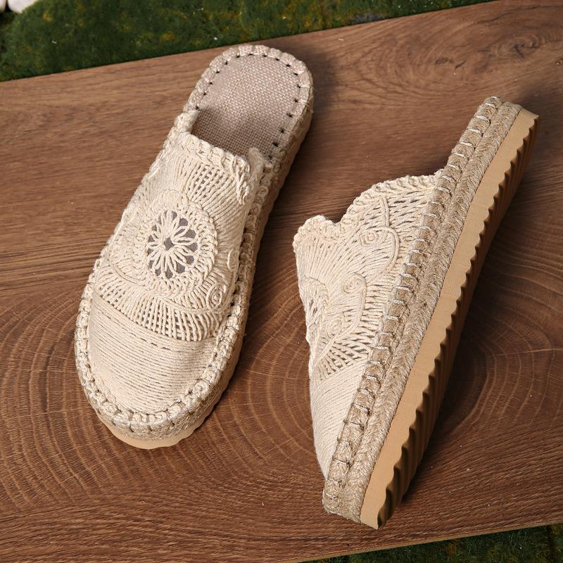 Fashion Weave Mesh Women Platform Slippers Designer New Mules Shoes 2025 Summer Fashion Slingback Sandals Casual Walking Sandalias Mujer