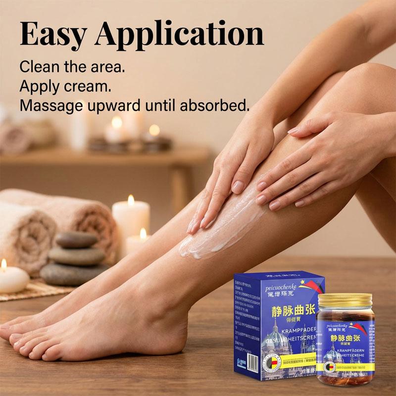 Varicose Vein Relief Cream - Herbal Leg Care Massage Ointment for Spider Veins, Swollen & Heavy Legs - Improves Circulation & Soothes Fatigue (50g)