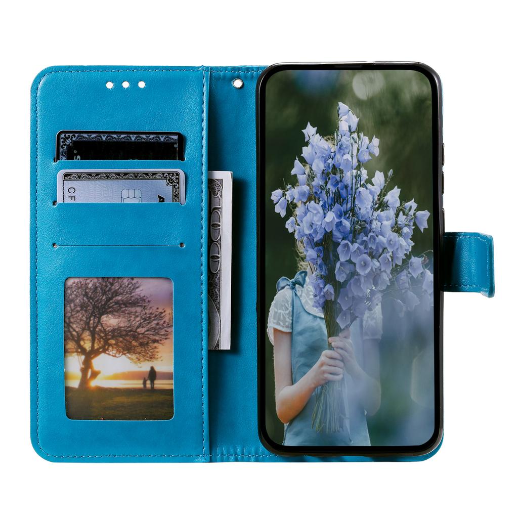 Leather Phone Case for Motorola Moto G13 4G/G23 4G,Imprinted Mandala Flower Pattern Wallet Stand Phone Cover with Strap