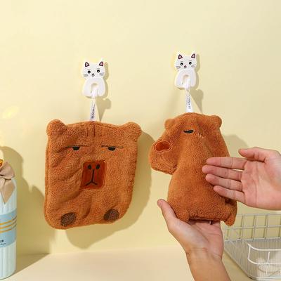 Super Absorbent Cute Capybara Hand Towel Household Microfiber Kitchen Towel High-Efficiency Tableware Cleaning Towel Kitchentool