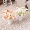 Mini Potted Plant 1:12 Scale Miniature Potted Flowers Tiny Table Centerpiece for Doll Mansion Mini Scene Decor