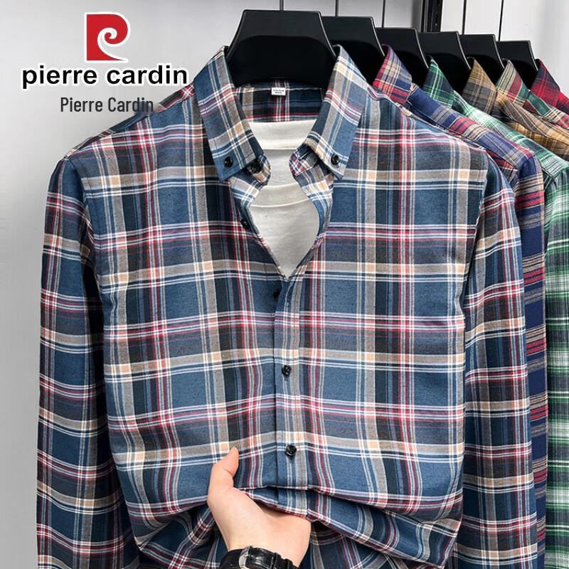 Pierre Cardin Men's Casual Brushed Long-Sleeve Shirt