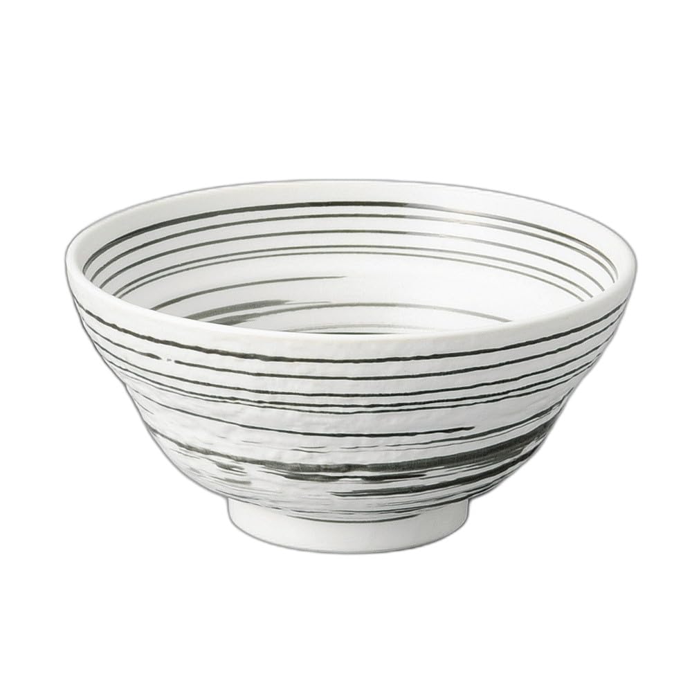 

White Uzu Line Okonomi Rice Bowl Rice Bowl 4.5 [12.8×7.8cm]