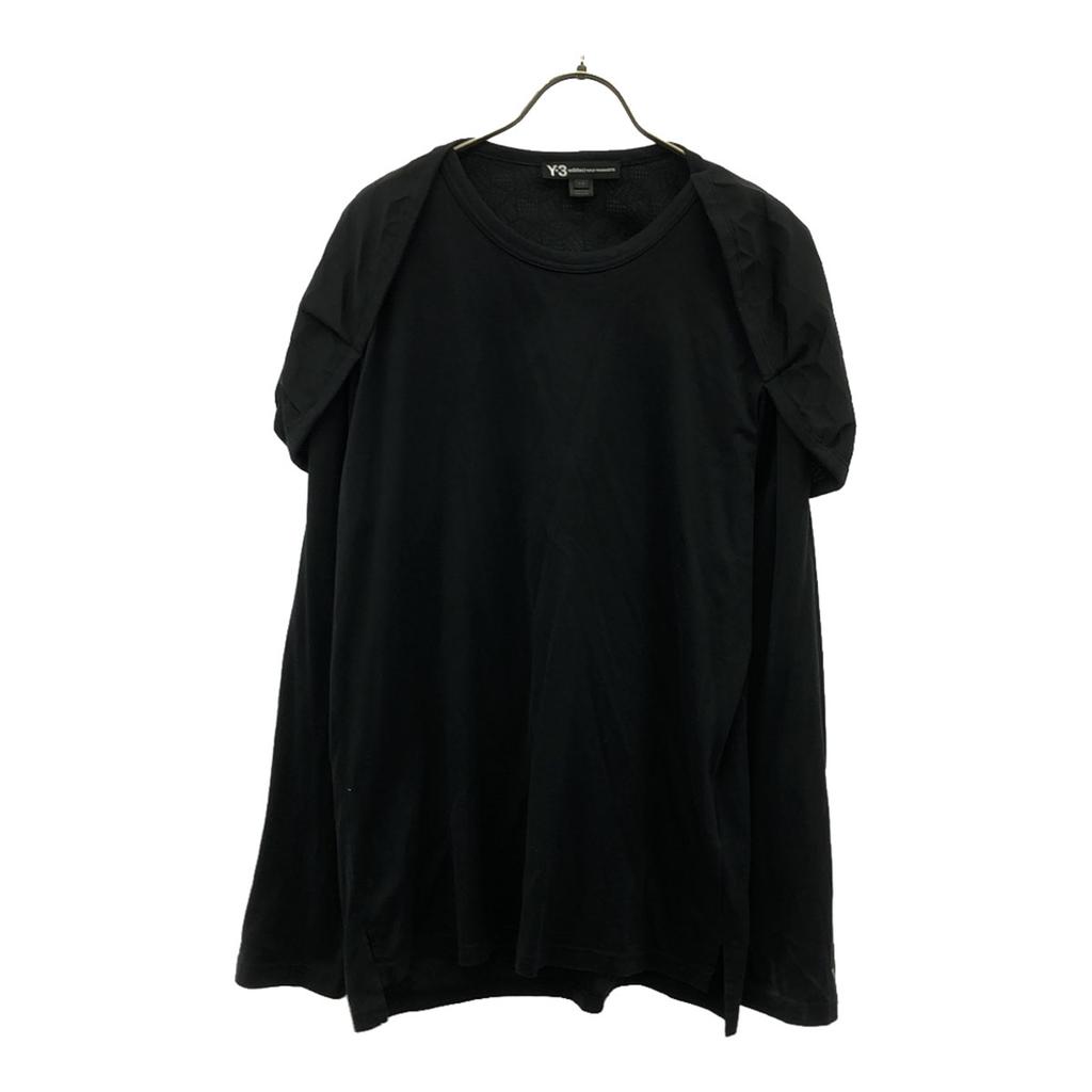 Y-3 Adidas YOHJI YAMAMOTO Long Sleeve Shawl Design Cut L Black Women Used