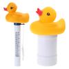 Dispenser Galleggiante Anatra Cartone Animato Termometro Misuratore Pulizia per Piscina Spa Giardino Laghetto Accessori