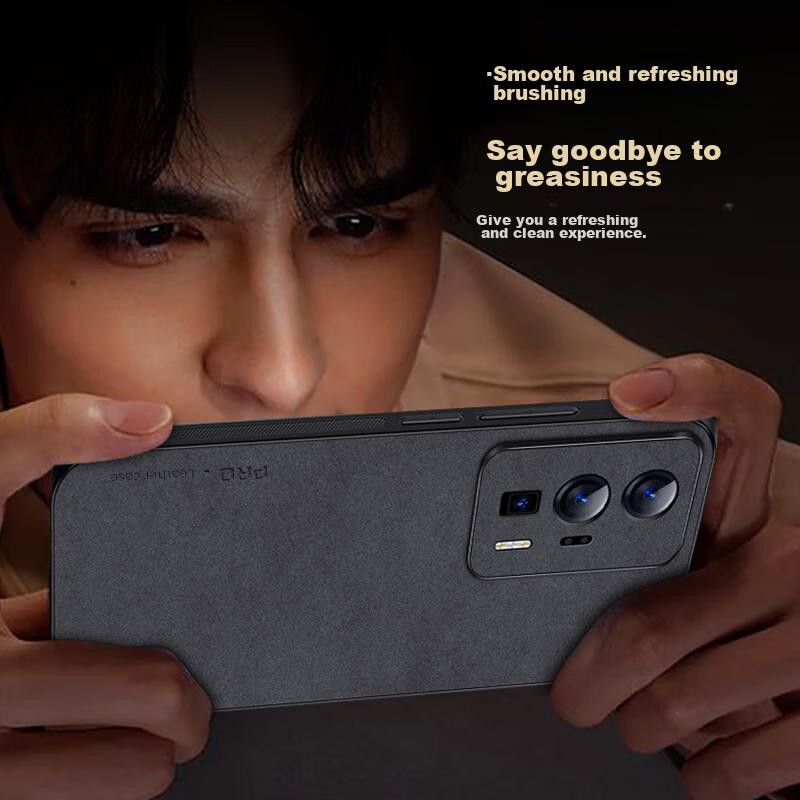 Redmi K60 Phone Case, Redmi KShockproof Lens Full Protection Soft Case, Simple Luxury Outer, Leather Casen, Khaki Color