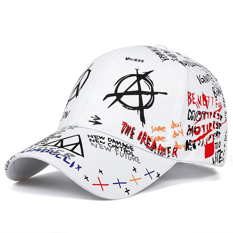 Graffiti Duckbill Hat, Hip-hop Sun Hat, Men's and Women's Street Photography Versatile Printed Baseball Cap