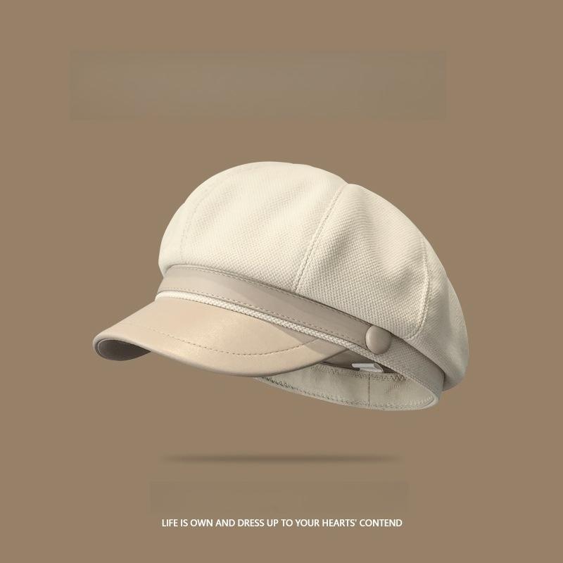 1pc British Style Octagonal Beret Hat,Women Autumn Winter Large Size Newsboy Cap,Suitable For Daily Matching Autumn Accessories