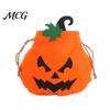 Halloween Candy Holder Drawstring Pumpkin Bag for Kids, Trick or Treat Bag, Party Supplies Reusable Non Woven Fabric Goodie Favors