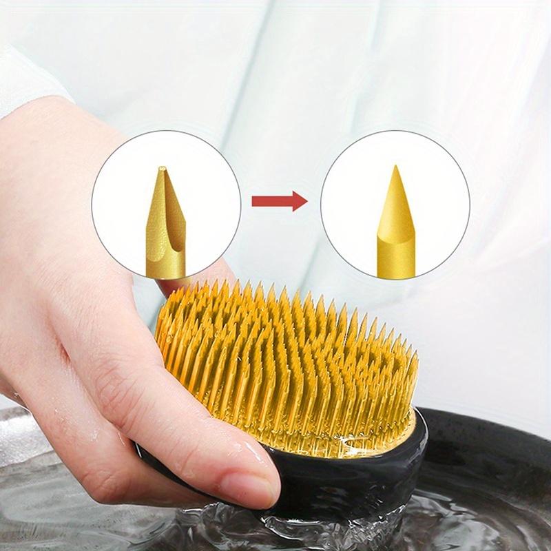 [1pc Copper Flower Frog Holder] 1pc Copper Round Flower Frog, Floral Arrangement Holder and Flower Fixing Tool for Fresh and Artificial Flowers
