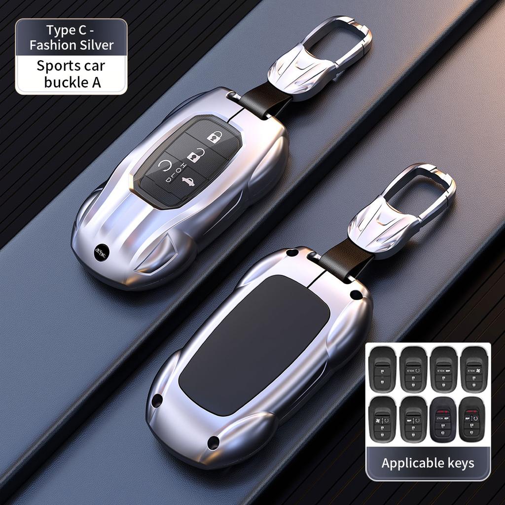 Fashion Car Key Case Cover for Honda Civic Accord HR-V CR-V CRV 2022 2023 Metal Auto Shell Fob Holder Car Accessories