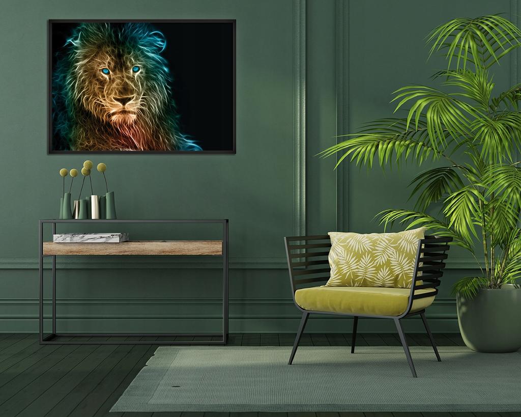 Picture poster In a frame 43x33 cm Lion P663