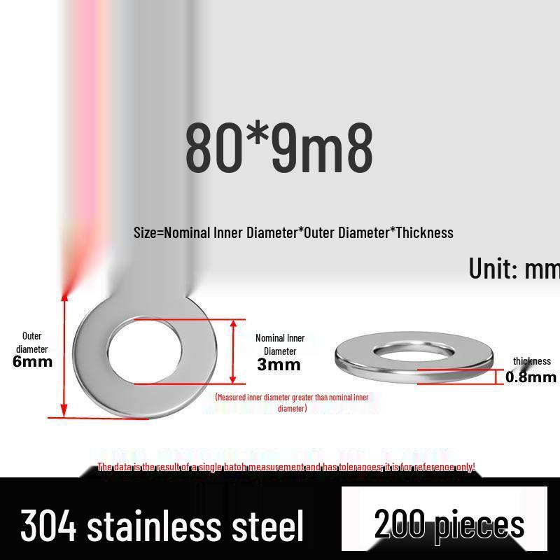 Thickened 304 Stainless Steel Flat Washer Spacer (M2-M36)
