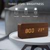 Alarm Clock LED Wooden Watch Table Voice Control Digital Wood Despertador USB/AAA Powered Electronic Desktop Clocks2