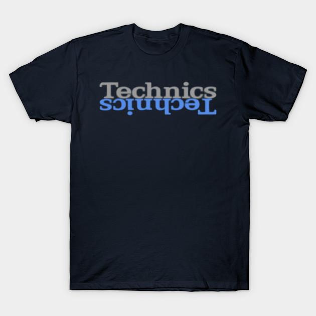 

Men Black Print T-shirt Vintage Technics 80S No-Cut Transfer Paper Print Cotton Tshirt L Темно-синій