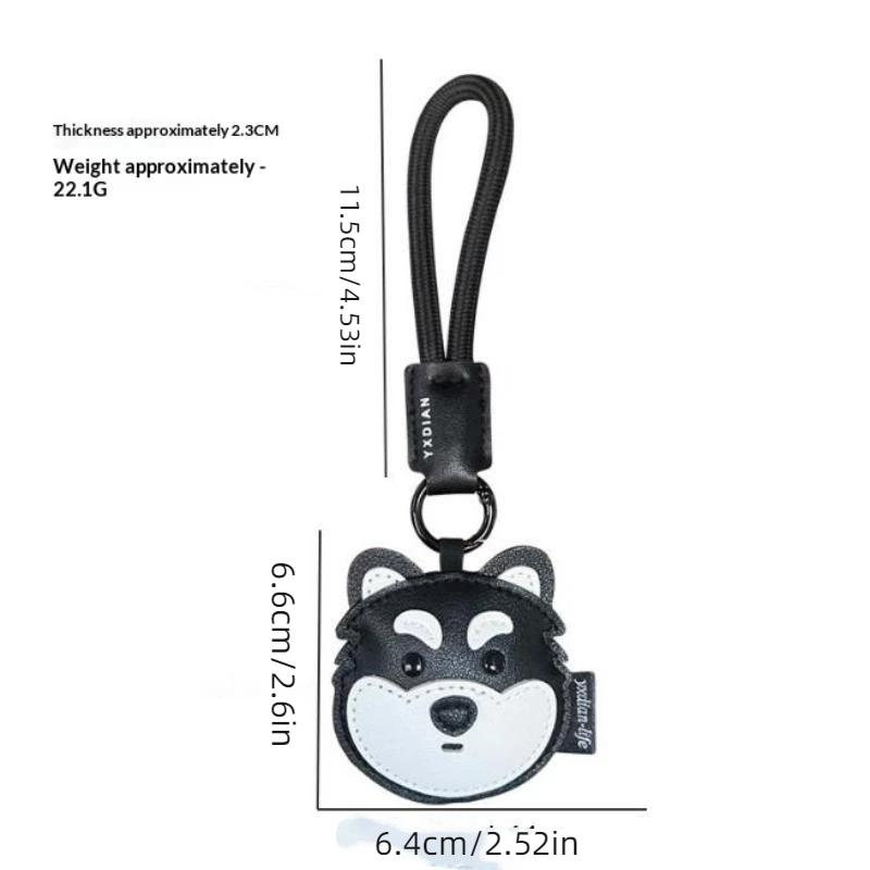 Trendy Leather Car Keychain Cute Puppy Design Backpack Charm Keyring Pendant Gift For Animal Lovers