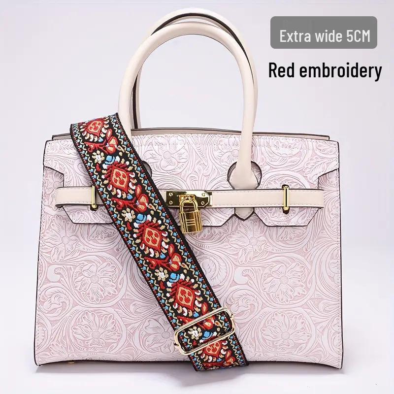 Nastavitelný Barevný Plátěný Popruh na Tašku - Široký, Protiskluzový Náhradní Crossbody Popruh pro Dámské Tašky