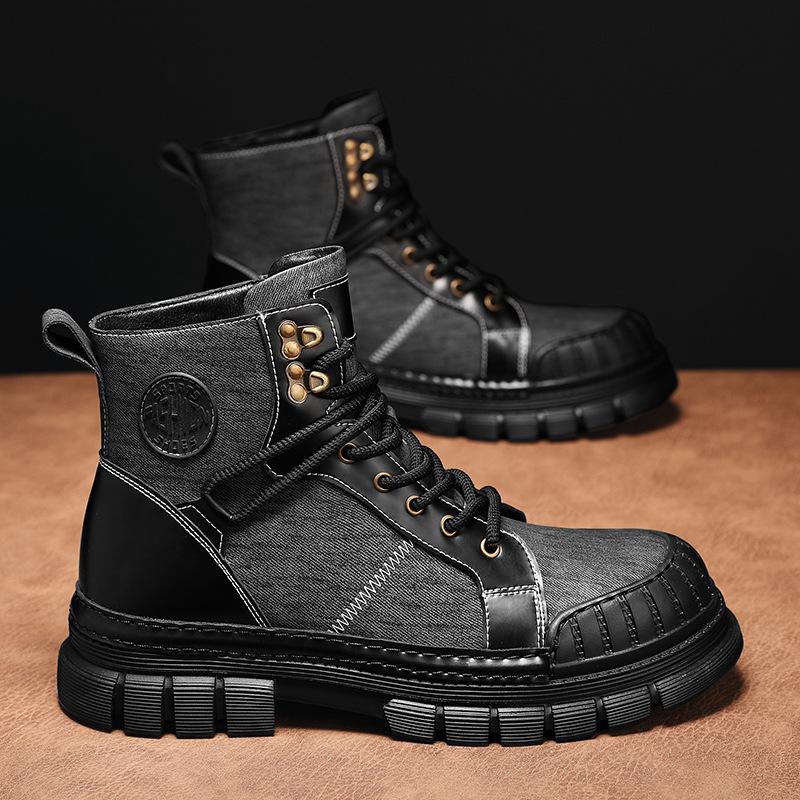 

2024 new winter warm 2025 hot-selling Martin boots men s outdoor leather thick-soled sports tooling boots 45 чорний
