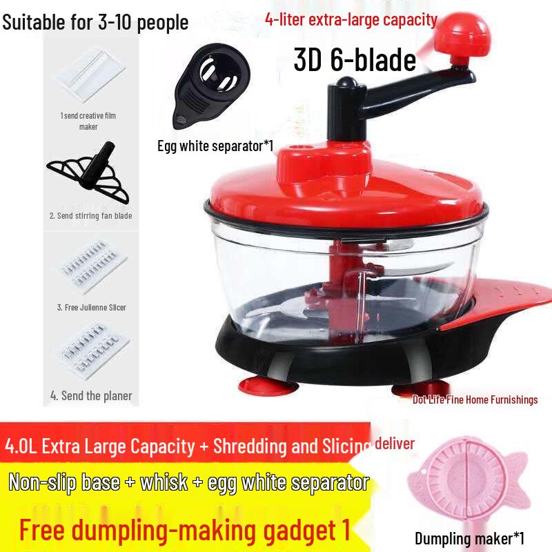 Manual Meat Grinder & Vegetable Chopper - Hand Crank for Dumpling Filling, Mincing, and Chopping - Free Shipping