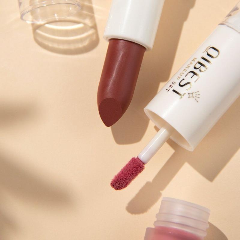 Double-ended Velvet Whitening Lipstick That Is Not Easy To Fade, Matte Non-stick Cup, Long-lasting Natural Three-dimensional Lip Glaze