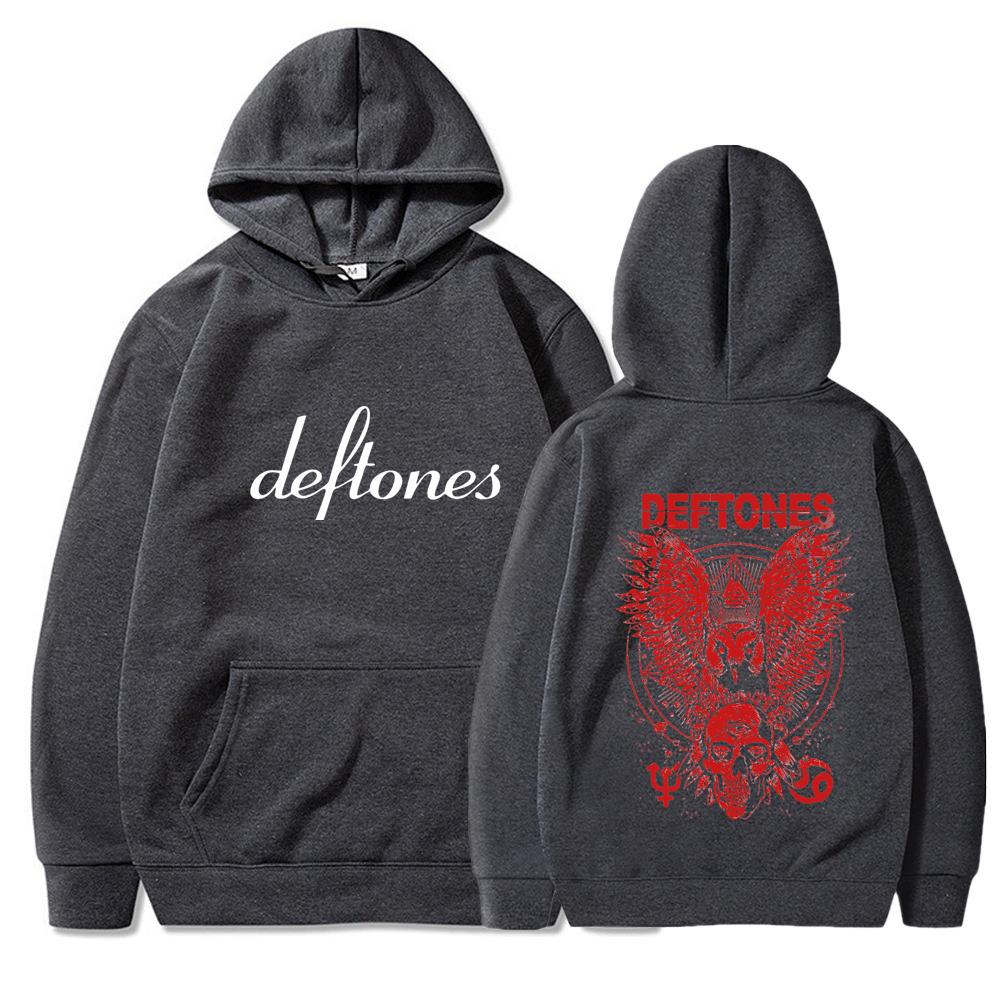 Hip Hop Rapper Printed Deftones Autumn Winter Unisex Hooded Sweatshirt Fleece Lined Warm Casual Pocket Hoodie for Couple Daily Streetwear Sweatshirt